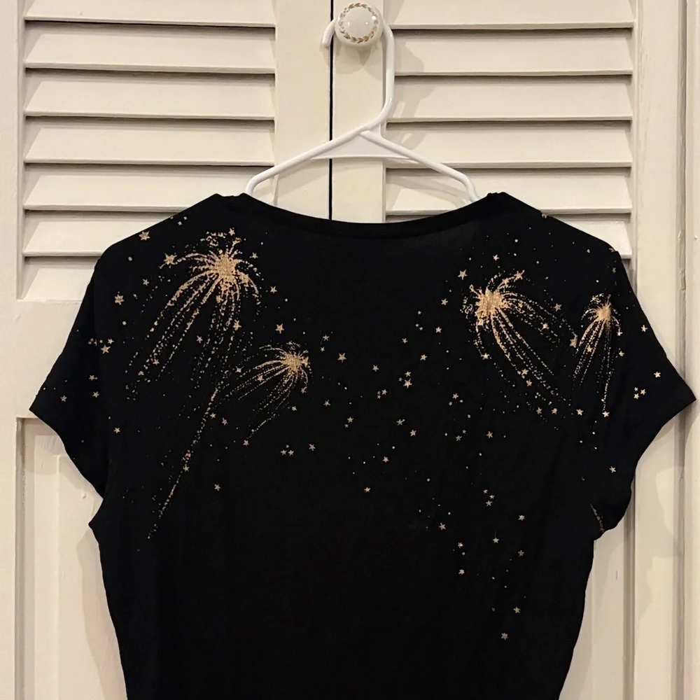 Ted Baker Black Top with Gold Accents - Picture 8 of 10